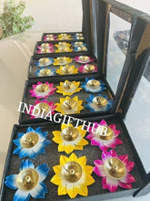 Floral Metal Diyas, Pooja Accessories, Floral Diyas, Tea Light Holder Decor, Decorative Diyas, Deepak for Temple, Diwali Diyas, Diwali Gift